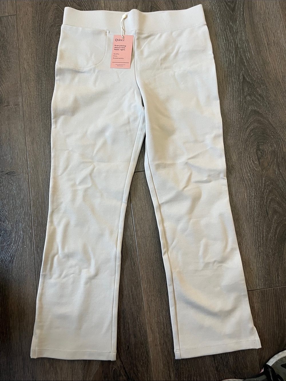 Quince Cream Straight-Leg Knit Pants 44